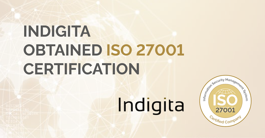 Indigita obtient la certification ISO 27001 pour son système de gestion de la sécurité de l’information (SGSI)