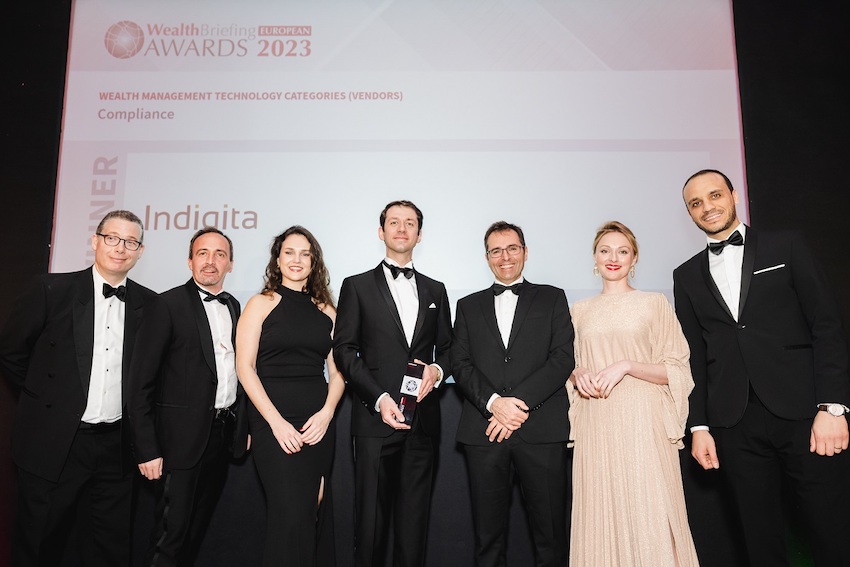 Indigita remporte le prix de la Technologie de Gestion de Patrimoine »Compliance » lors des Annual WealthBriefing European Awards 2023