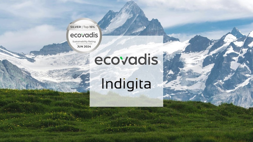 L’évaluation de la durabilité d’Indigita a été récompensée par la noteArgent en durabilité par EcoVadis.